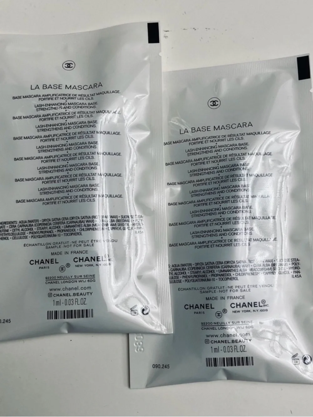 CHANEL La Base Mascara Lash Primer Samples Lot of 2